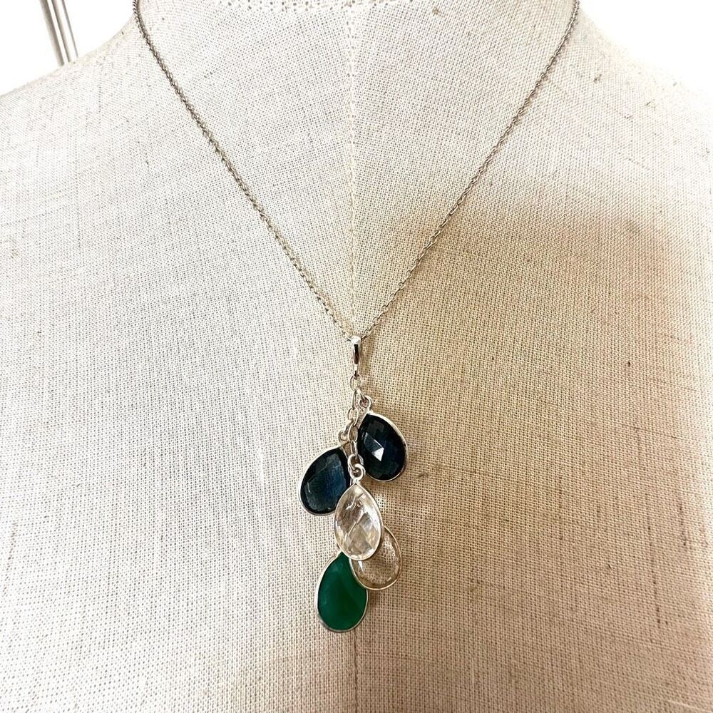 Danique sterling silver crystal teardrop pendant necklace